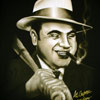 al capone with a bat in sepia shirt image