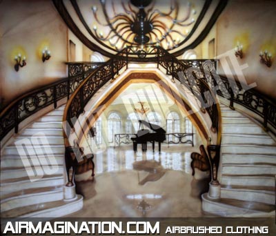 piano staircase photo backdrop