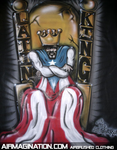 latin kings amor de rey airbrush shirt alkqn