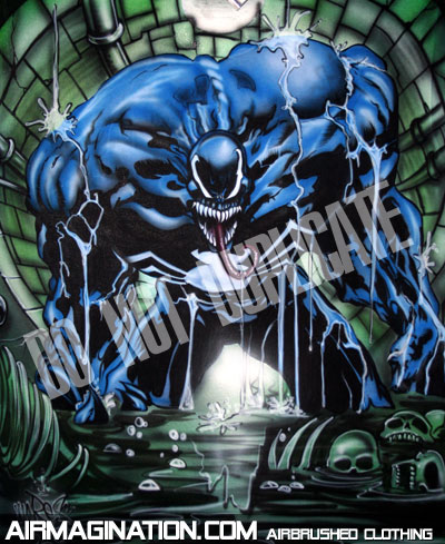 Venom Marvel custom airbrushed shirt