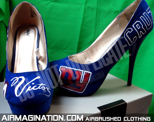 custom Victor Cruz NY Giants high heels