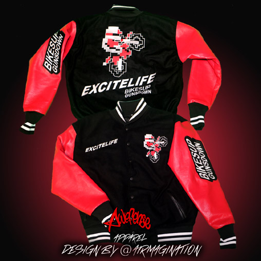 Excitelife Excite Bike Varsity Leather Jacket