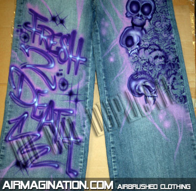 fresh 2 death girls airbrushed jeans