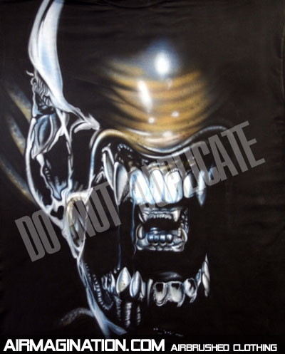 Aliens airbrushed t shirt
