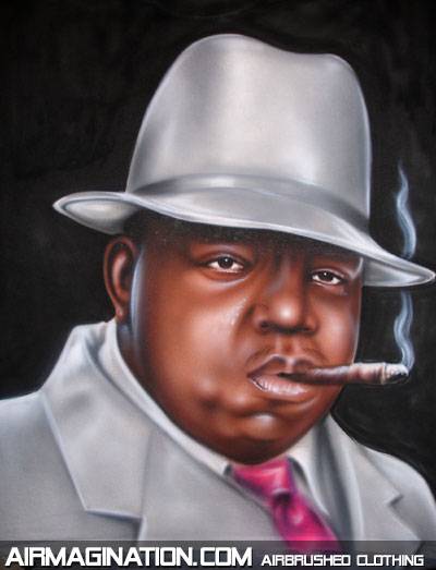 Notorious B.I.G smoking cigar airbrushed shirt