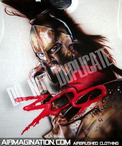 Spartan soldier 300 airbrushed shirt