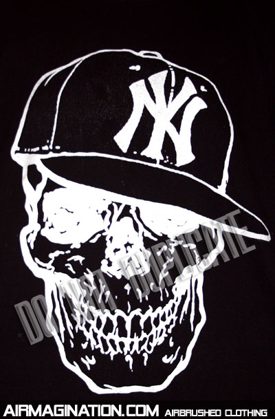 NY Skull airbrush style shirt