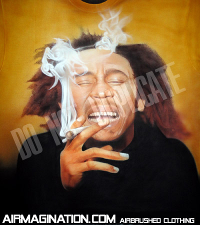Smoking Bob Marley shirt