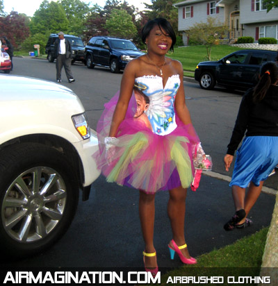 custom airbrush prom dress