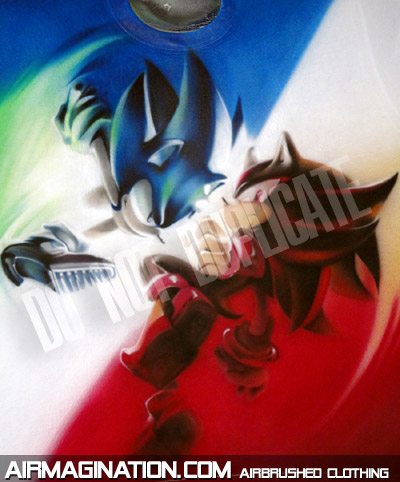 Sonic and Shadow fighting shirt