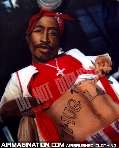 Tupac with Bottle and Thug Life Tattoo shirt