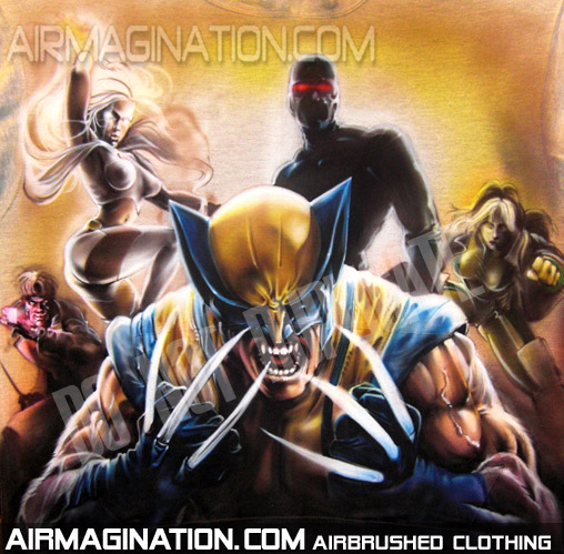 custom airbrushed X-Men shirt
