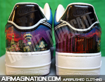 back view of airbrush shoes