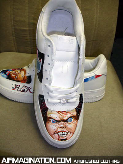 Chucky custom airbrushed shoes