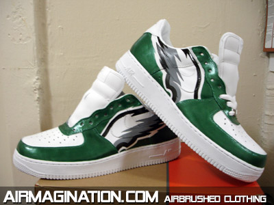 Philadelphia Eagles airbrush shoes