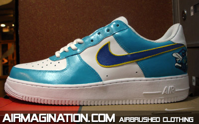 New Orleans Hornets custom airbrushed shoes
