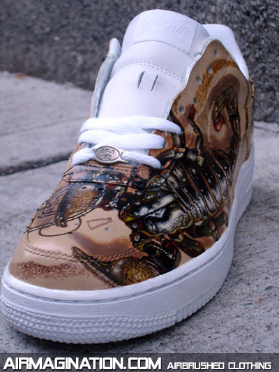 custom airbrushed scorpion shoes