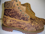 Custom etched Timberlands shoes image