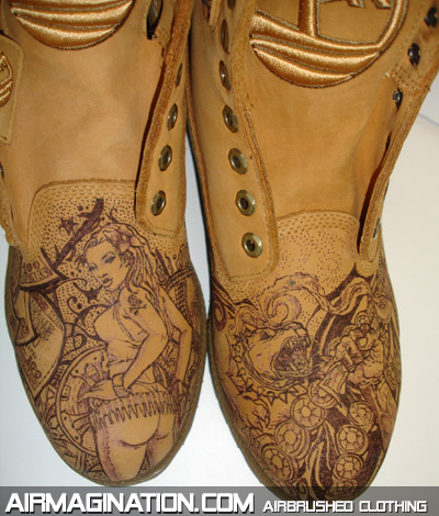 custom etched boots