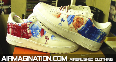 Tito Puente custom airbrushed air force ones
